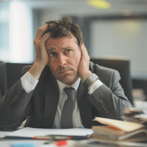 unmotivierter Manager, der mit innerer Kündigung zu kämpfen hat