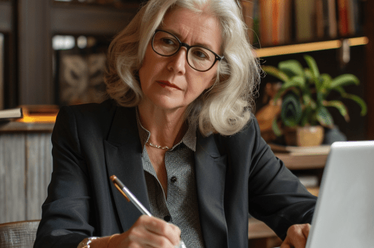 Eine Managerin lässt ihren CV schreiben